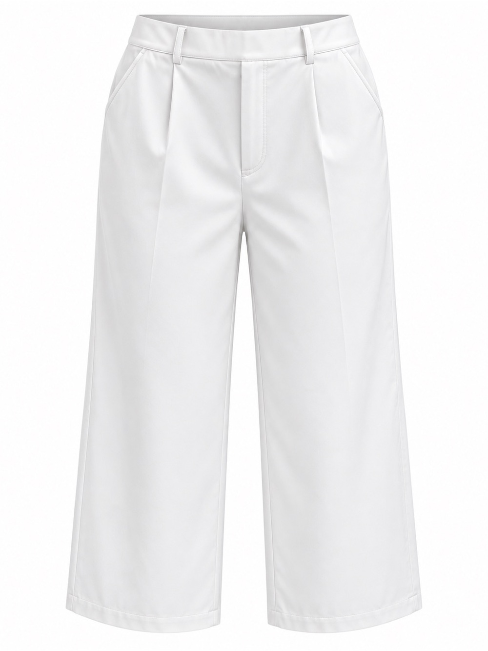 HALARA White Wide-Leg Culotte Pants